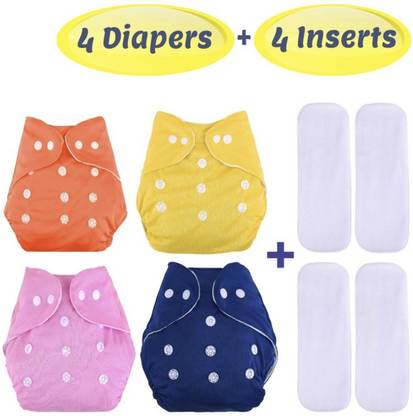 Jaydison All New Trendy Cool Look Daily Use Reusable Adjustable Washable Multicolour Diaper Cover Nappy With Insert / Liner For Baby New Born To 2 Year