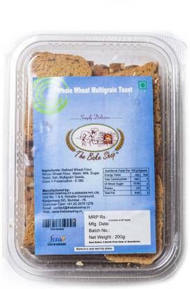 The Bake Shop Whole Wheat Multigrain Toast Whole Wheat & Multigrain flavored Cake Rusk