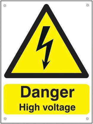 HindK 30.48 cm Warning danger high voltage Self Adhesive Sticker