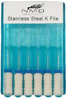 NMD NEXUS MEDODENT Stainless Steel K File 25MM (#15) (1 Pk/6 Pcs) Surgical Plier
