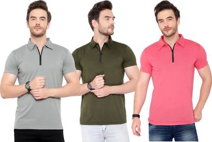 Solid Men Multicolor T-Shirt