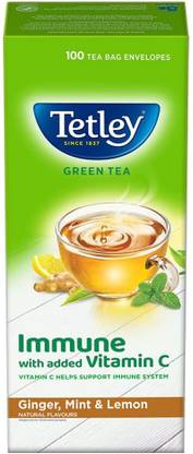 Tetley Green Tea Lemon Flavour 100 Tea Bag Green Tea Bags Box