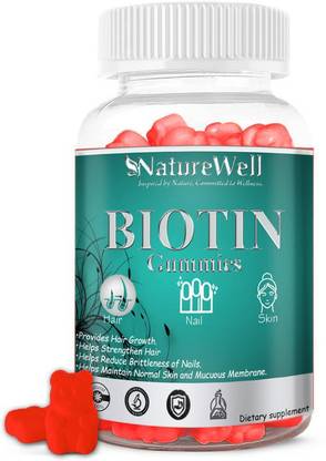 Naturewell Biotin Gummies for Skin, Nails & Hair - Multivitamin & Herbal Premium