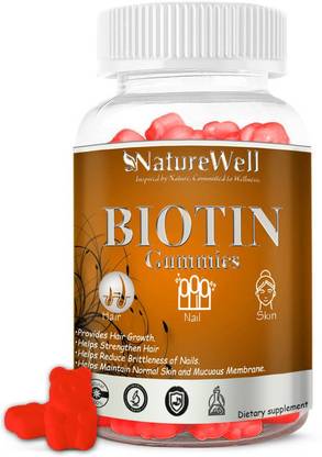 Naturewell Biotin 10000 mcg Gummies for Hair, Skin & Nails Ultra