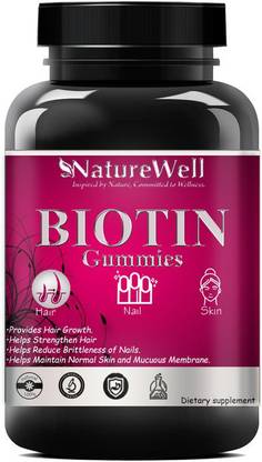 Naturewell Hair Skin And Nail - Biotin, Folic Acid Vitamins For Adults