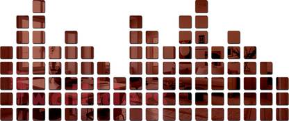 wall1ders Curve 100 Square Brown (Each Piece Size 3 cm) 3d Mirror Stickers, 3d Mirror Stickers For Wall Large Size, 3d Acrylic Mirror Wall Decor Sticker, 3d Acrylic Stickers, 3d Wall sticker.