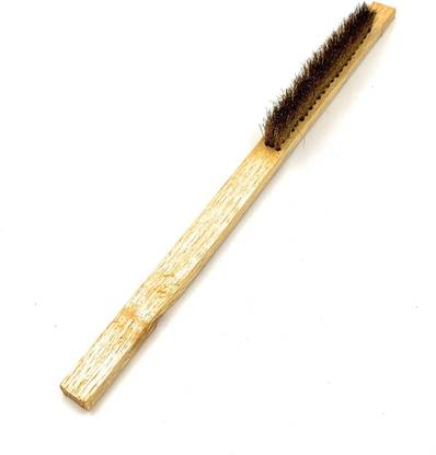 fozti Brass Wire Bristle Brush 3 Row Medium Soft 3 pcs Table/Bench Multipurpose for General Cleaning, Polishing, Satin Finish, Texturing, Jewellery Cleaning, Rust Removal, Dirt Removal, etc Handle Scratch Brush