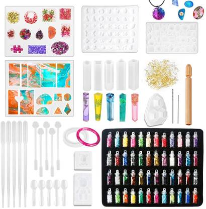 REHTRAD Resin Molds,Crystal Molds for Resin,Silicone Molds for Resin Casting,Resin Jewelry Molds DIY Making Tool (277Pcs)