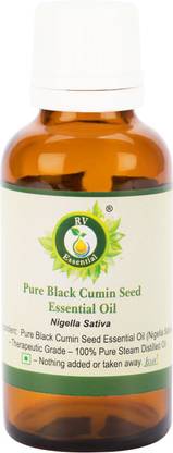 R V Essential Pure Black Cumin Seed Essential Oil 10ml- Nigella Sativa (100% Pure and Natural Steam Distilled)