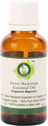 R V Essential Pure Sweet Marjoram Essential Oil 10ml- Origanum Majorana (100% Pure and Natural Steam Distilled)