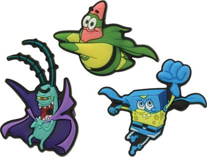 Crocs SPB SpongeBob S15 Jibbitz Shoe Charm - Pack Of 3 Plastic Shoe Charm