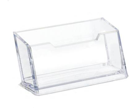 VR Creatives 1 Compartments Acrylic Premium Clear Business Card Holder Display, Plastic Business Card Stand Organizer For Office