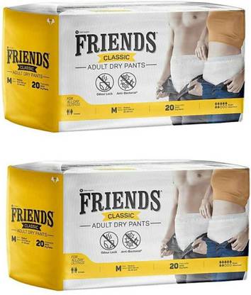 FRIENDS CLASSIC Adult Dry Pants Medium-(20 Pieces) (Pack of 2) M-(40 Pieces) Adult Diapers - M
