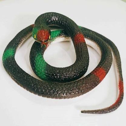 Ishan creation Rubber Snake Small Black Mamba (46") (Multicolor) Fake Snakes Prank Toy Rubber Realistic Gag Toy