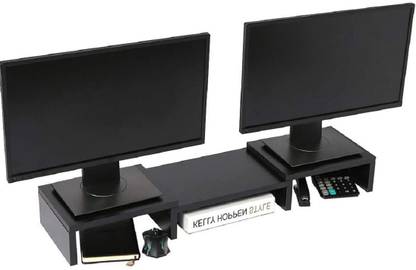 UniAart Multipurpose Adjustable Dual Monitor Stand/Riser for Computer, Laptop & Printer Aluminium, Stainless Steel Desk Stand Rotatable Laptop Stand Compatible with Universal, 26 - 35 cm Laptops