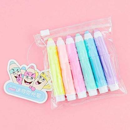 Fullkart Pastel Colourful Pencil Highlighters - Set of 6