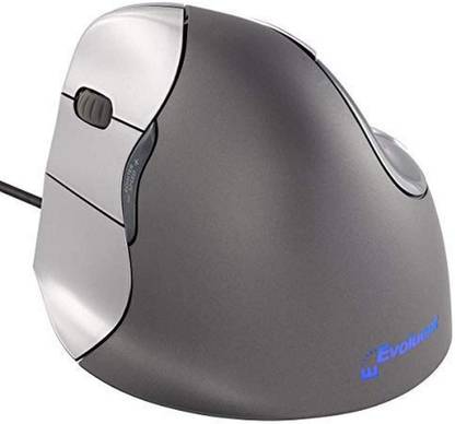 Evoluent Vertical Mouse V4 Right Wired Ambidextrous Optical  Gaming Mouse  with Bluetooth