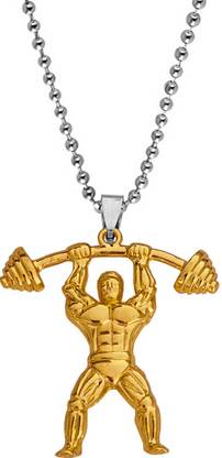 Shiv Jagdamba Fitness Gym Masculine Barbell BodyBuilder Dumbbells Gym Jewelry Locket Gold-plated Zinc, Metal Pendant Gold-plated Zinc, Metal Pendant