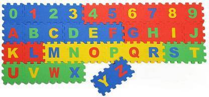 TITIRANGI ABC EVA FOAM INTERLOCKING PUZZLE MAT || ALPHABET AND NUMBER LEARNING BLOCKS || BUILDING BLOCKS || A TO Z ALPHABETS || 0 TO 9 NUMBERS || 100 % NON TOXIC || COLORS|| (36 Pieces)