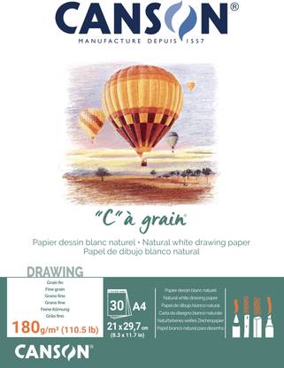 Canson C à grain 180 GSM Fine Grain A4 Drawing Sketch Pad