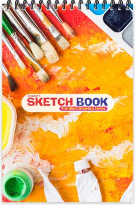 ESCAPER Paint Brushes Theme Sketch Book (A5 Size - 100 Pages) | Artist Sketch Pads | Artist Drawing Book | Sketch Book For Painting Sketch Pad