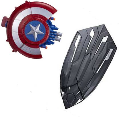 The Simplifiers Combo Pack of Captain America Black and Red Shield with Bullets