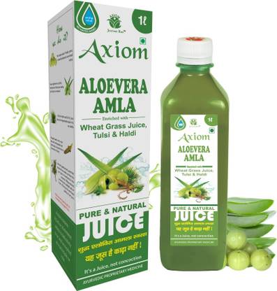 AXIOM Aloevera Amla Juice 1 Litre|Ayurvedic_ Juice | Boosts Immunity | Helps to purify Blood | Helps in Digestion | Healthy Eyes | 100% Natural WHO GMP, GLP Certified Product