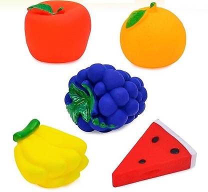 Ophiuchus 6 Colorful Soft and Squeezy Sensory fruit Chu Chu Bath Toy
