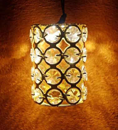 Velocious Decorative Small Hanging Lamp For Home Decoration Lighting Golden Metal Hanging Lantern (8 x 6 x 6)CM Pendant Lamp Ceiling Lamp