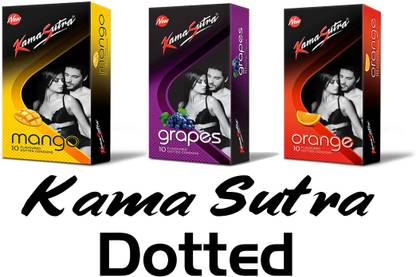 Kamasutra 30 Pis Flavoured Dotted Combo set of 3 Condom