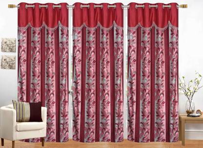 Ruhi Home Furnishing 274 cm (9 ft) Polyester Long Door Curtain (Pack Of 3)