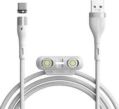 Baseus Lightning Cable 1 m Zinc Magnetic Safe Fast Charging Data Cable USB to M+L+C 5A 1m