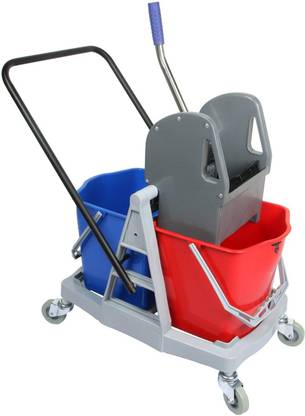 TARGET HYGIENE DOUBLE BUCKET MOP WRINGER TROLLEY SET 3 L Steel Bucket