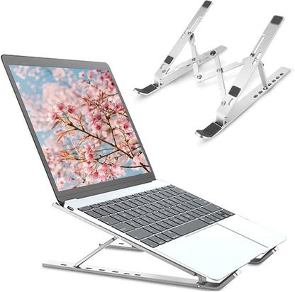 stylescap Aluminum Alloy Adjustable, Portable, Foldable, Ergonomic, Compact, Laptop or Tablet Desk Stand Adjustable Aluminium Laptop Stand Aluminium Floor and Desk Stand Rotatable Laptop Stand with Adjustable Height Compatible with Universal Laptops