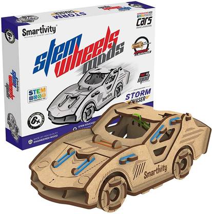 Smartivity STEM Wheels Mods Storm Chaser Car with Launcher, STEM Educational Do-It-Yourself Building Construction Activity Toy Game Kit, Construct & Play, Learn Science Engineering Project 6+ years