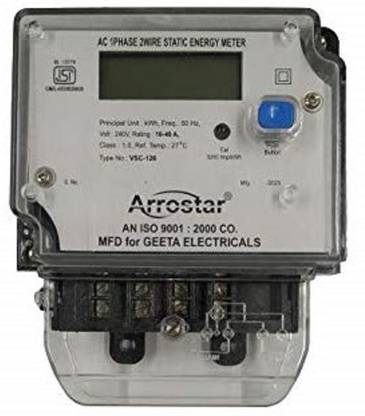ARROSTAR AC 1 Phase Static Energy Meter, Electronic Meter with Multiple Function. Metal Electrical Box