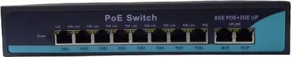 HANUTECH Poe Switch 8 Port Gigabit + 2Uplink Gigabit Ports With Original Realtek Chipset 8 Port Poe Switch Fully Gigabit for CCTV 9 Channel Nvr CCTV IP Camera Video Recorder 0 Ports 1000 Mbps Smart Network Switch
