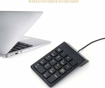 VVG TRADERS USB Wired Numeric Keypad 18 Key Slim Portable Keyboard 2.4 Ghz Number Pad For Laptop, Computer, Smartphone, Tablet, Work For Data Entry Calculator Financial App Cashiers Number Wired Number Pad