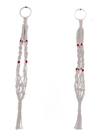 HOIVA PACK OF 8 WHITE NYLON ROPE PLANT HANGING / POT HANGING /BASKET HANGER Plant Container Set