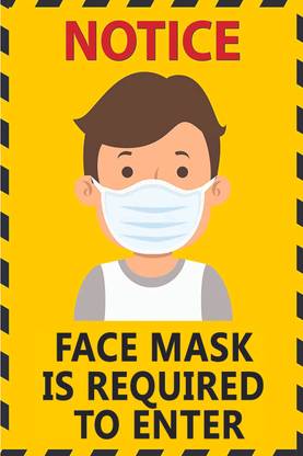 Corona Virus Poster|Face Mask Is Required|Covid 19 Precautions|Posters for Hospitals, Entrance, Living Area|Corona Precautions Poster|High Resolution 300 GSM Paper Poster Paper Print