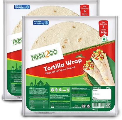 fresh2go Tortilla Wrap| Fresh Taste & Soft Texture | Pack of 2 696 g