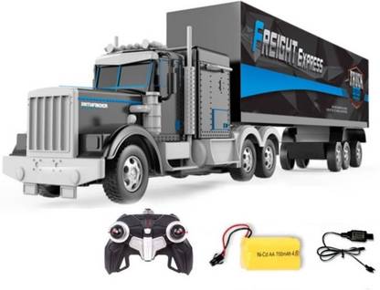 HALO NATION Remote Controlled Container Transport Logistic Freight Truck - 12 Wheels Over Sized 58 cm Length Remote Truck Toy - Full Function 2.5Ghz 5 Channel Heavy Truck RC Truck