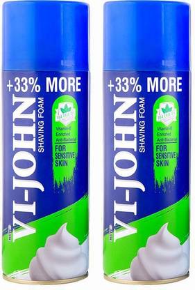 VI-JOHN VIJOHN Shave Foam 400GM Sensitive Skin (Pack of 2)