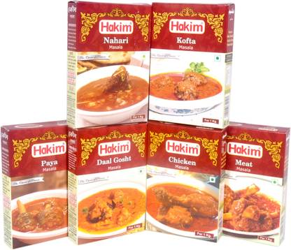 HAKIM Nihari Masala (50g), Kofta Masala (50g), Paya Masala (50g), Daal Ghosht Masala (50g), Chicken Masala (50g), Meat Masala (50g) Combo