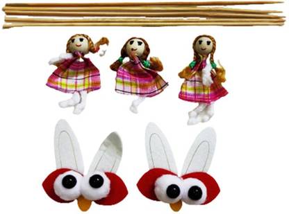 Dhinchak Soft puppet dolls and rabit , make your own puppets DIY kit Finger Puppets