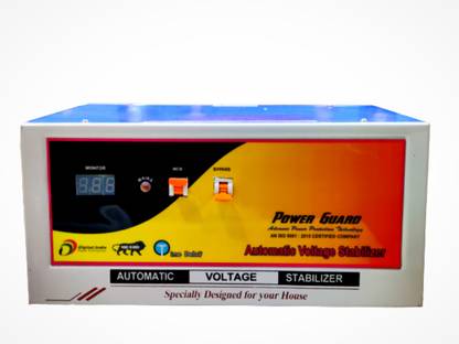 Power Guard MAINLINE STABILIZER 5 KVA WORKING RANGE ( 90 - 280 V ) WITH BYPASS AND HIGH / LOW CUT OFF FULL COPPER BASED COIL (LOADING CAPACITY 20 AMPERE ) )