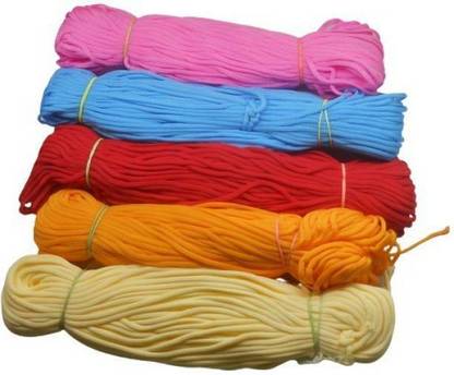 CIKONZA Macrame Cord /threads set of 5 colour 4mm 5o mtr each cord