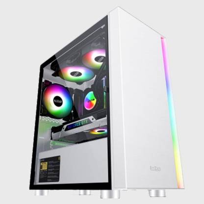 PCCOOLER PLATINUM LM300 ARGB W Mid-Tower Mini-ITX/M-ATX Computer Case/Gaming Cabinet –White- Tempered Glass Side Panel With Front ARGB Light Strip Mid tower Cabinet with USB 2.0 and USB 3.0 Ports Compatible with Computer