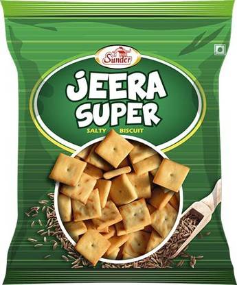 Sunder Jeera Super Salty Biscuits - Crispy Salted Square Shape Cumin Biscuits Salted Biscuit