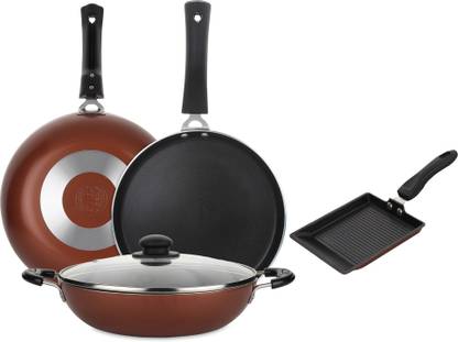 Steren GREBLON Non Stick Gas Stove Compatible Copper - Non-Stick Coated Cookware Set